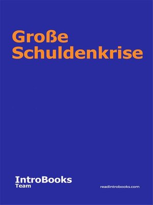 cover image of Große Schuldenkrise